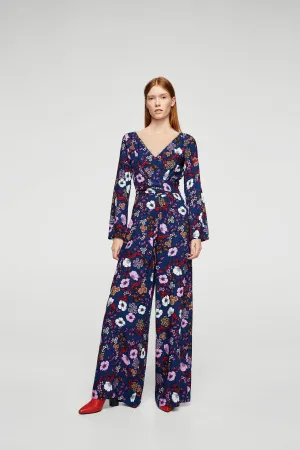 16164 Blue Floral Jumpsuit