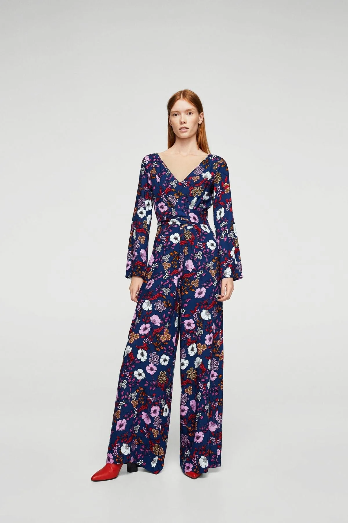 16164 Blue Floral Jumpsuit