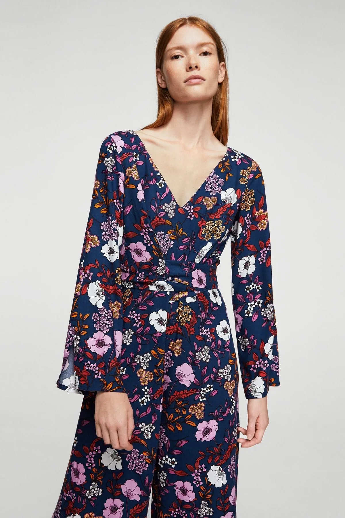 16164 Blue Floral Jumpsuit