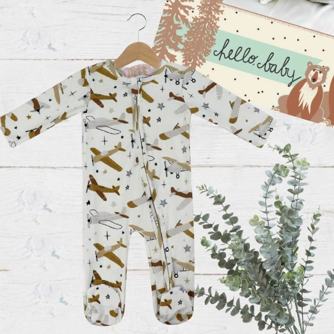 $8.00 EA - 3-6M X 1 - Boys Sleepers - Airplanes