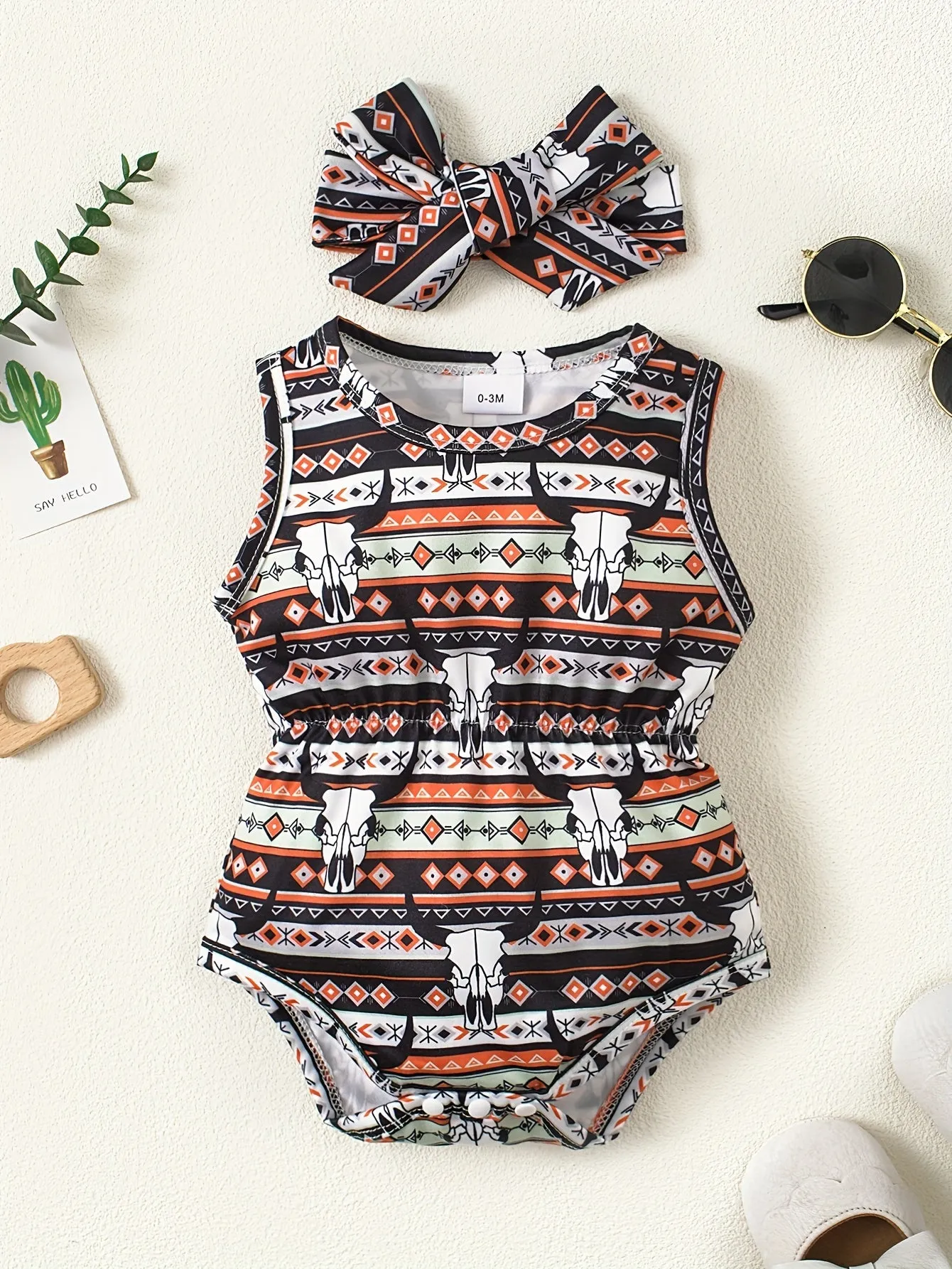 Adorable baby girl jumpsuit set with cute cartoon prints