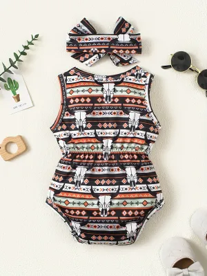 Adorable baby girl jumpsuit set with cute cartoon prints