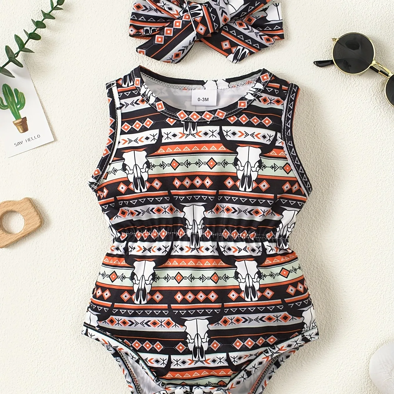 Adorable baby girl jumpsuit set with cute cartoon prints