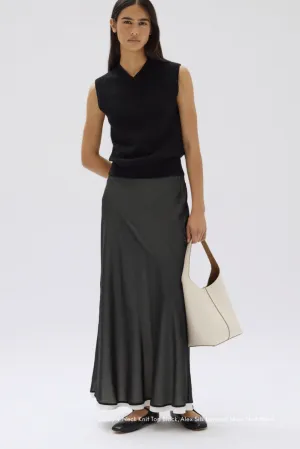 ALEX LAYERED MAXI SKIRT | BLACK