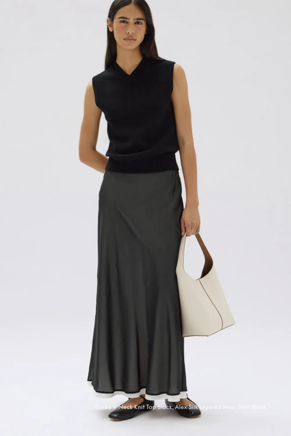 ALEX LAYERED MAXI SKIRT | BLACK