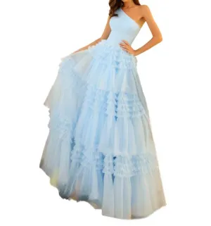 Amarra - One Shoulder Tiered Tulle Gown