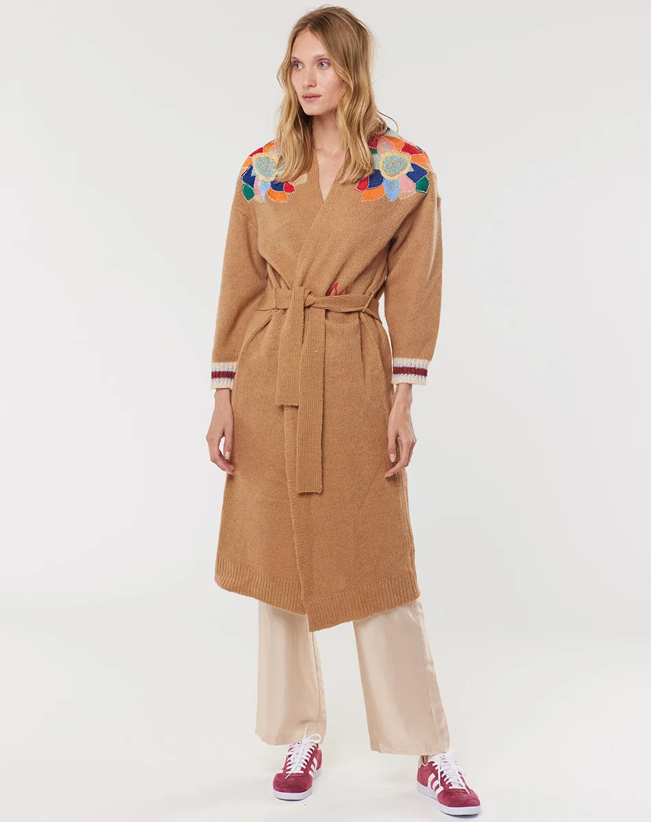 Andy Long Belted Caramel Cardigan