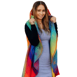 Babywearing Long Cardigan Rainbow Lotus by LennyLamb