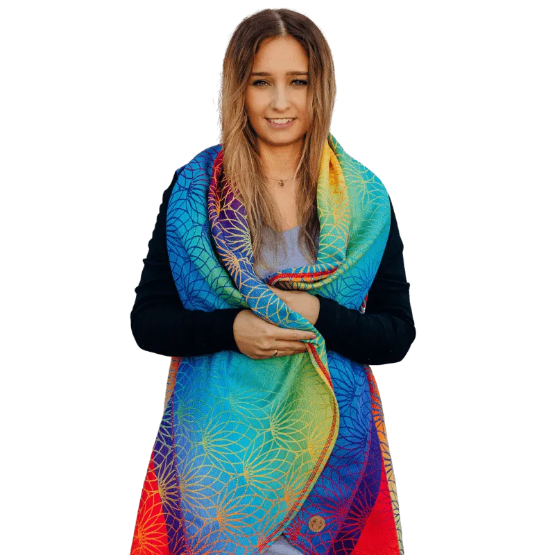 Babywearing Long Cardigan Rainbow Lotus by LennyLamb