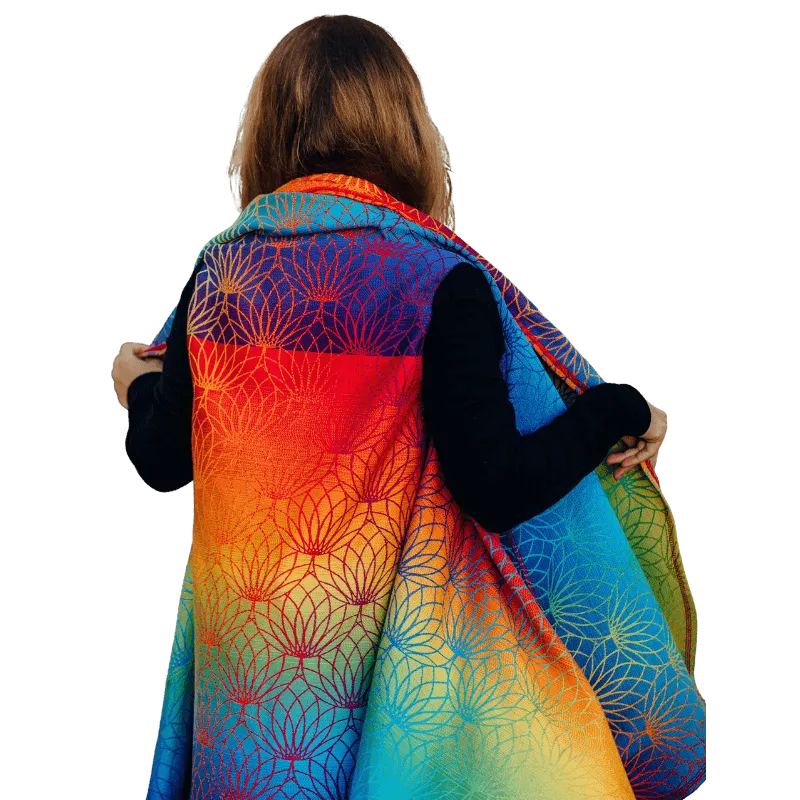 Babywearing Long Cardigan Rainbow Lotus by LennyLamb