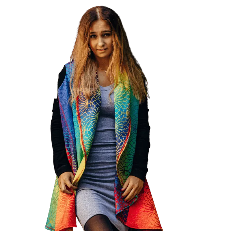 Babywearing Long Cardigan Rainbow Lotus by LennyLamb