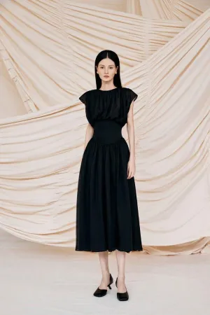 Black retro corset dress-TINA