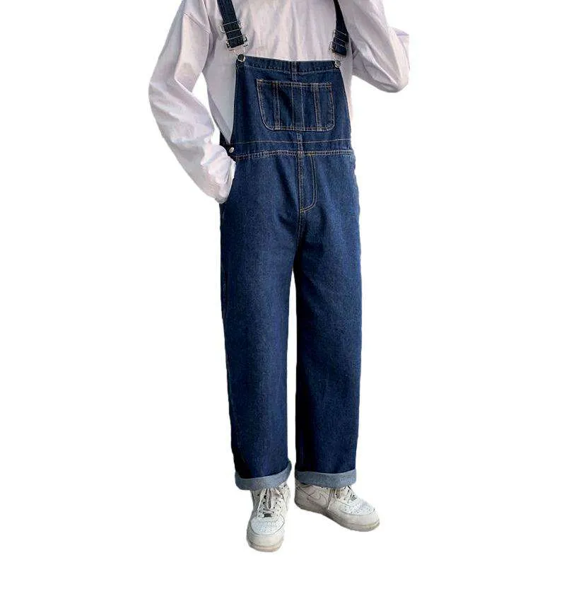 Blue baggy men denim jumpsuit