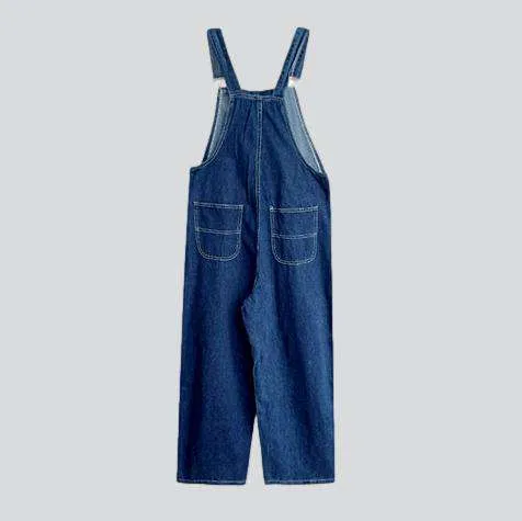 Blue baggy men denim jumpsuit