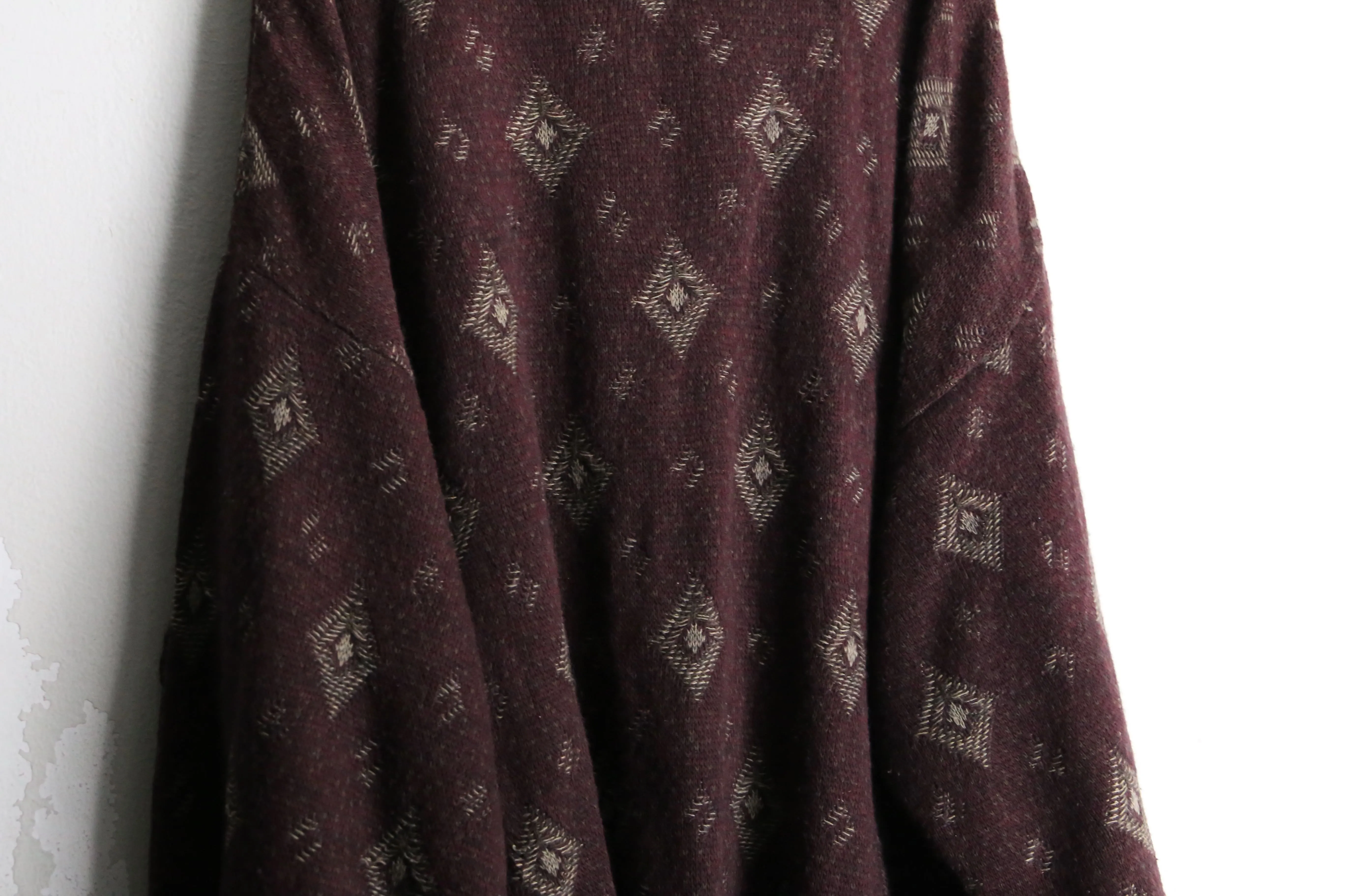 bordeaux rhombus design cardigan