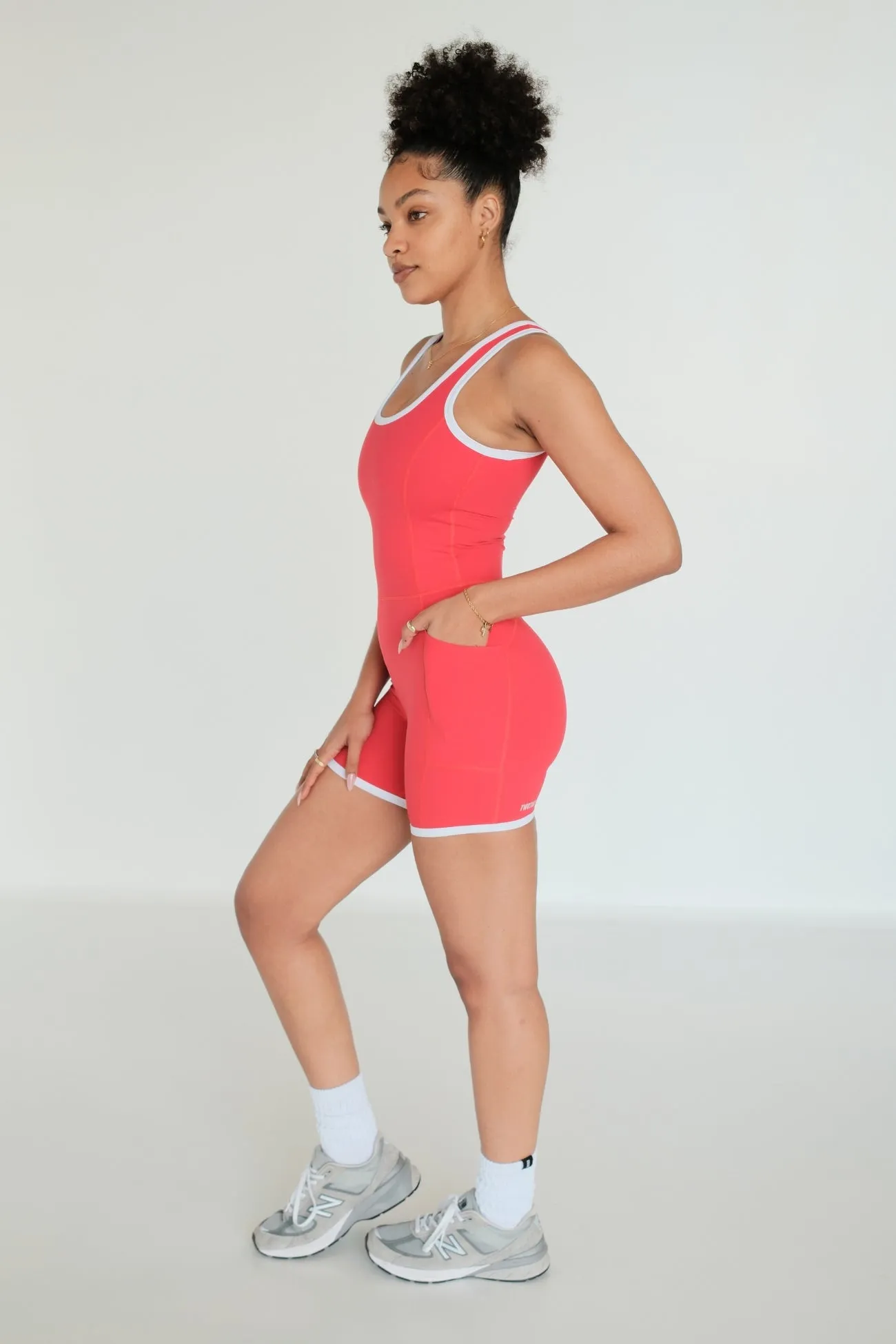 Breathe Pocket Bodysuit - Contrast Red
