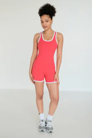 Breathe Pocket Bodysuit - Contrast Red