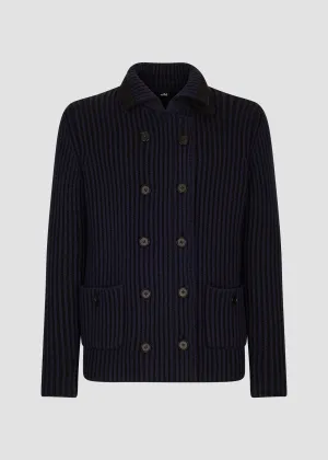 CARDIGAN IN DOUBLE SIDE RIB