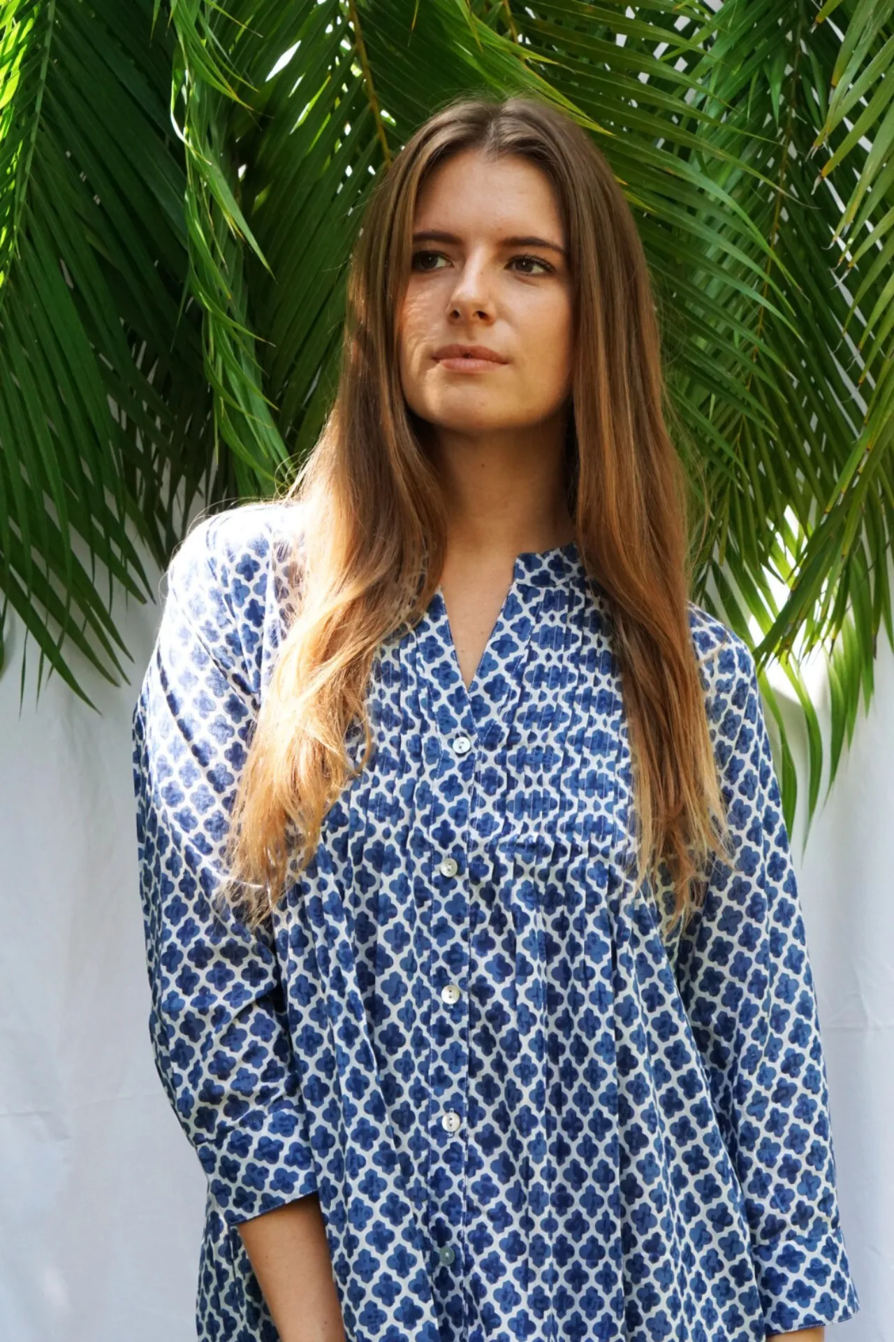 CHEMISE MI-LONGUE MARINE