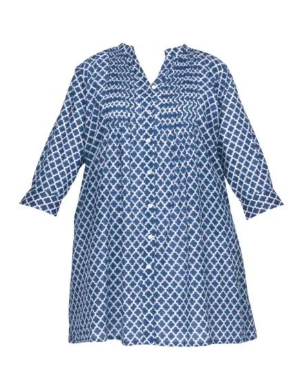 CHEMISE MI-LONGUE MARINE