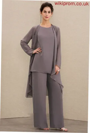 Chiffon of the Scoop Jumpsuit/Pantsuit Neck Bride Dress Floor-Length Halle Mother of the Bride Dresses Mother