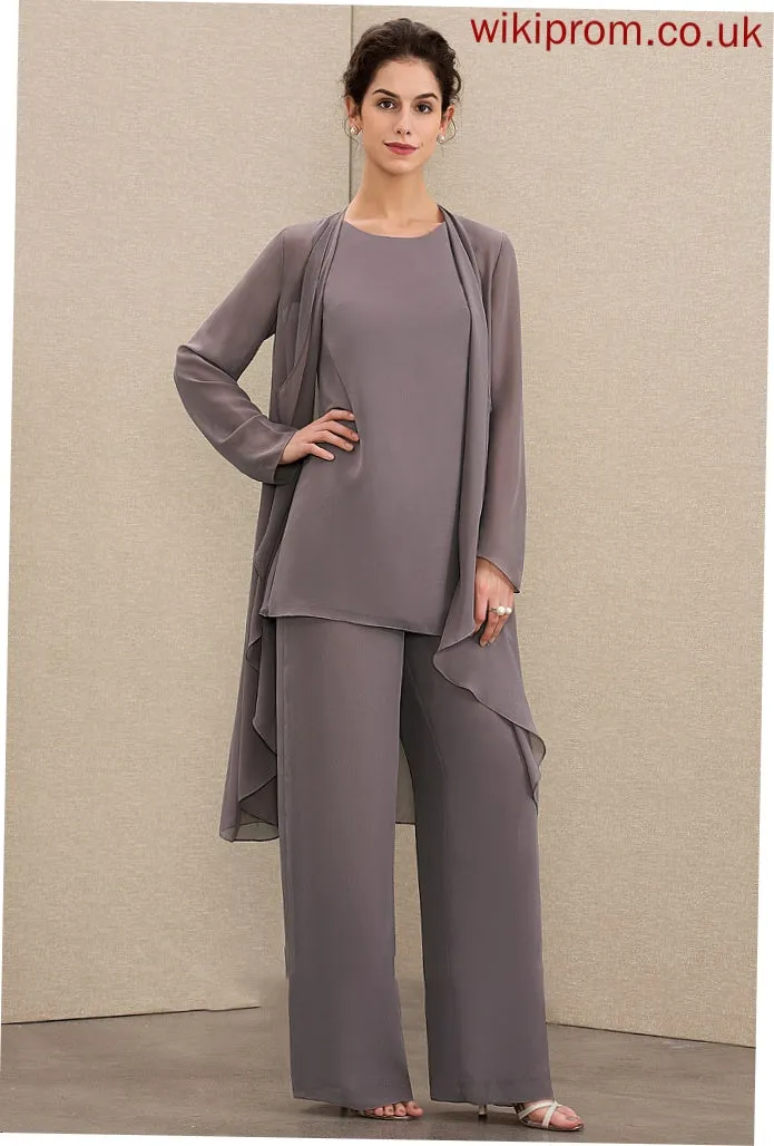 Chiffon of the Scoop Jumpsuit/Pantsuit Neck Bride Dress Floor-Length Halle Mother of the Bride Dresses Mother
