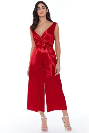 City Goddess Satin Culotte Jumpsuit