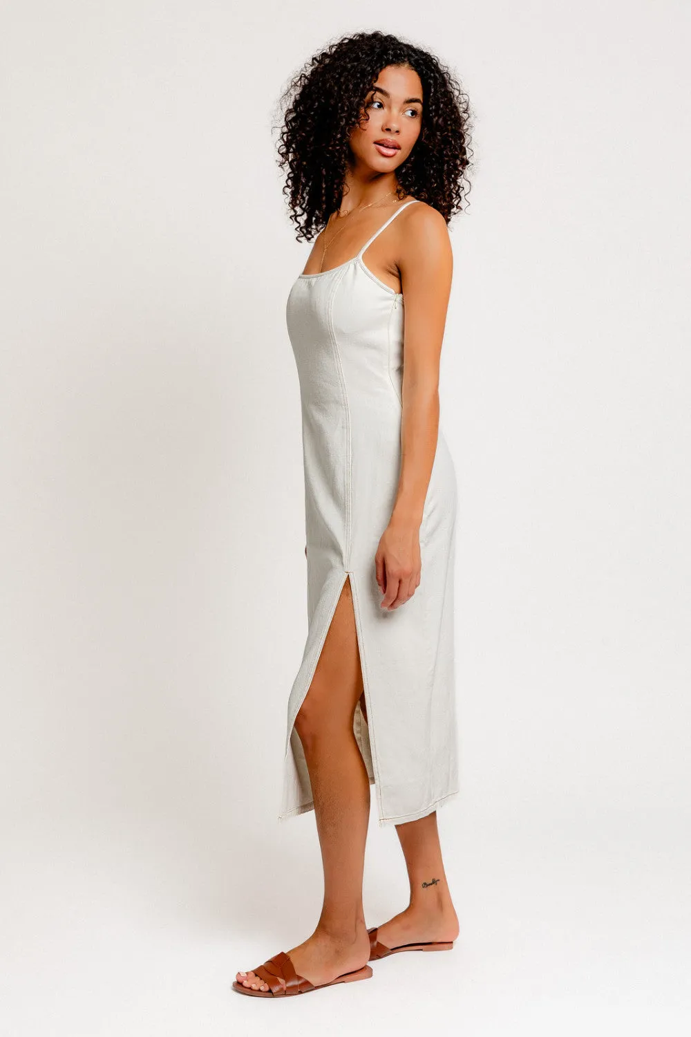 denim doll midi dress