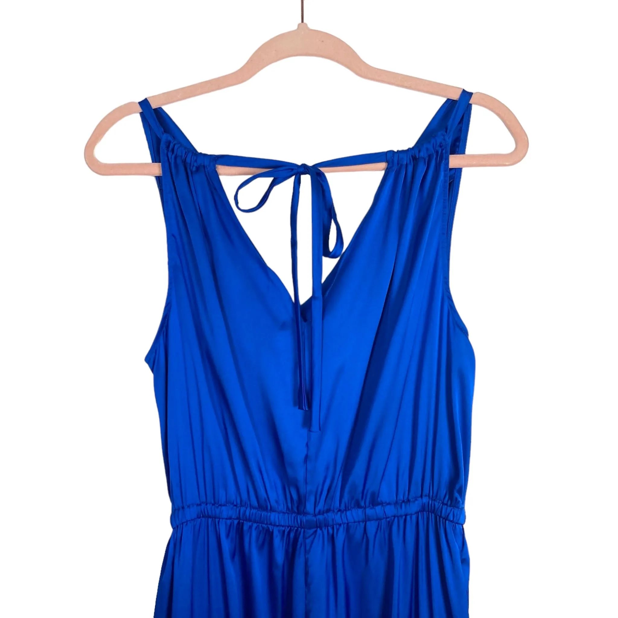 DO BE Blue Satin Jacinta Cowl Neck Jumpsuit NWT- Size S