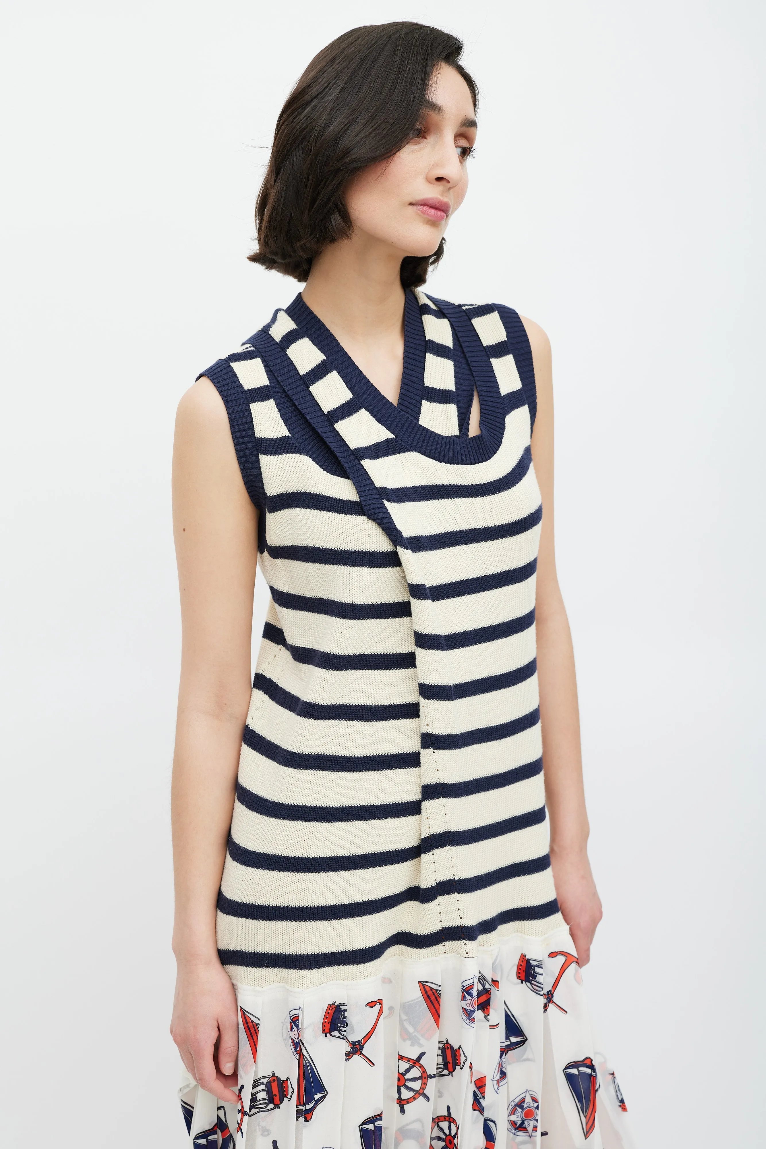 Fall 2010 Multicolour Knit & Nautical Printed Dress