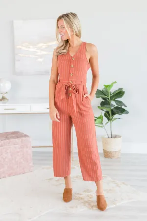 Feeling So Right Jumpsuit, Rust