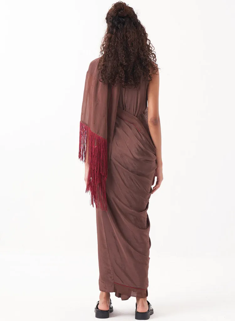Fringe Saree Set