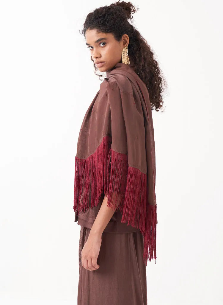 Fringe Saree Set