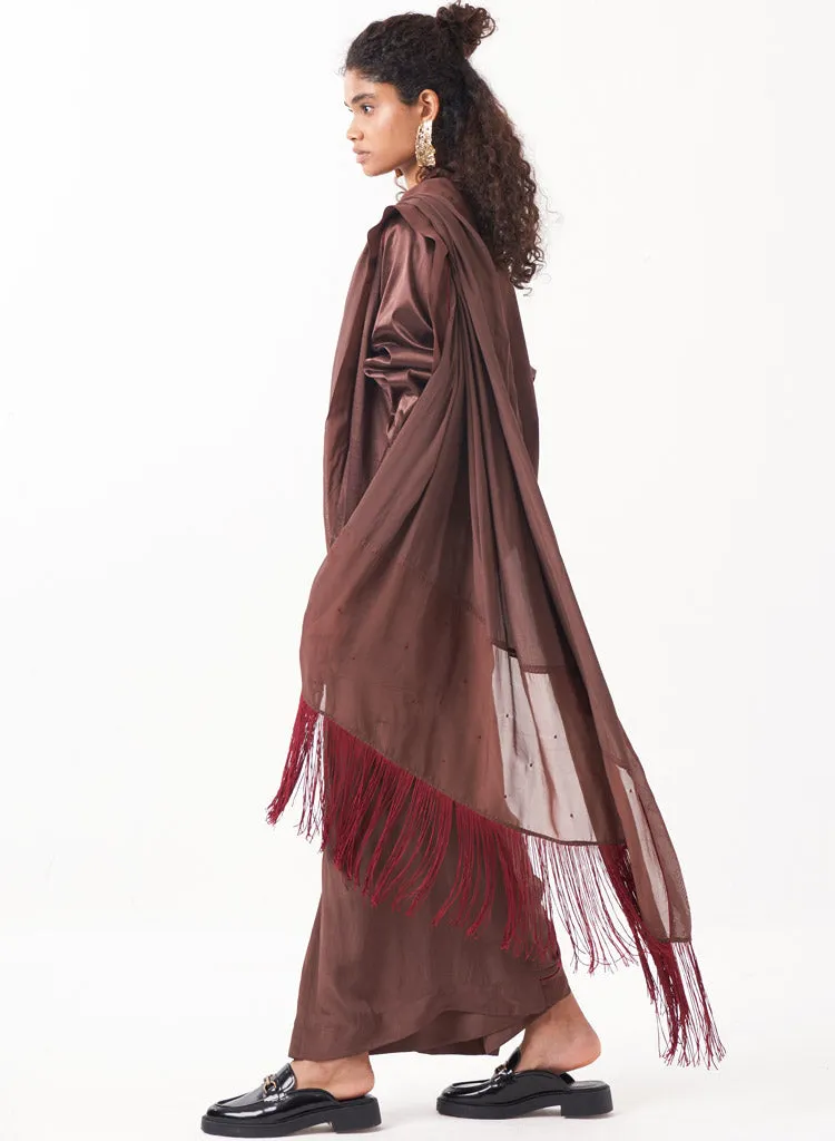 Fringe Saree Set