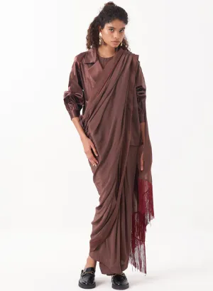 Fringe Saree Set