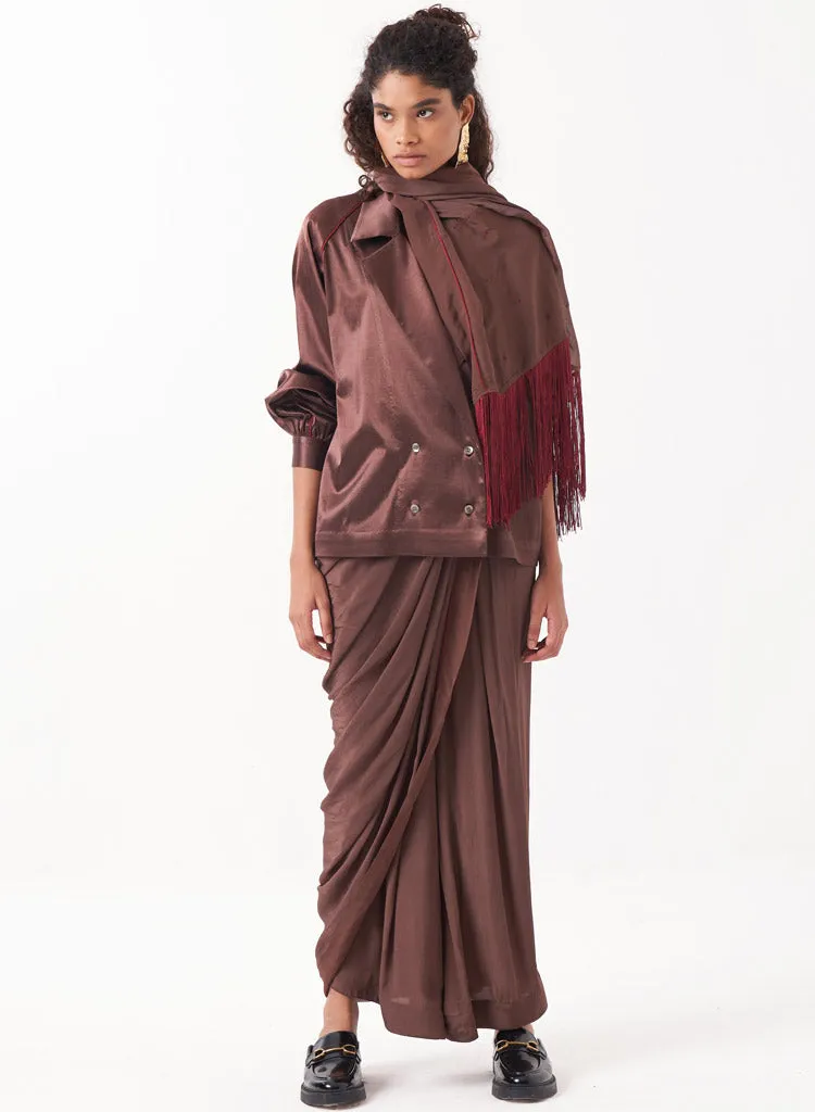 Fringe Saree Set