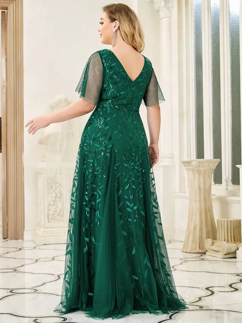 Funki Buys | Dresses | Women's Long Sequin Lace Formal Dress