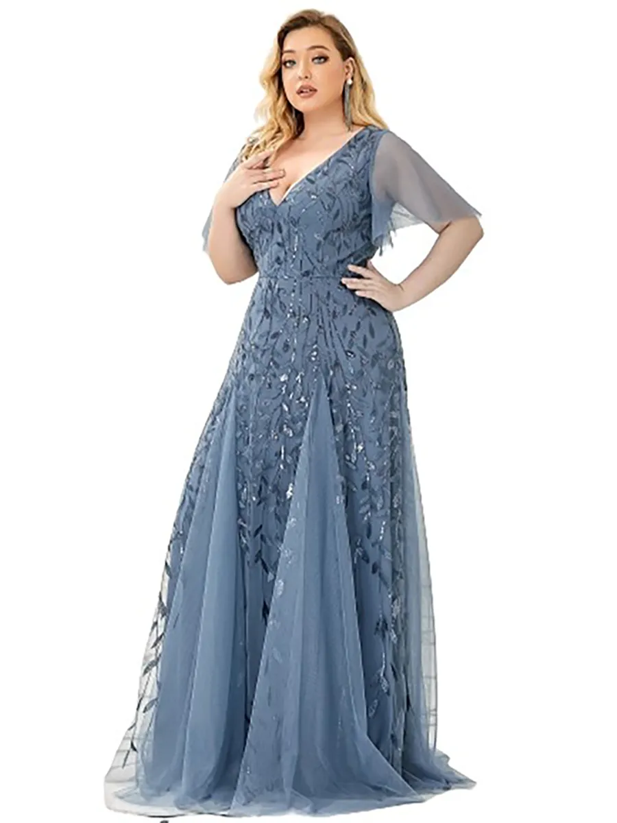 Funki Buys | Dresses | Women's Long Sequin Lace Formal Dress