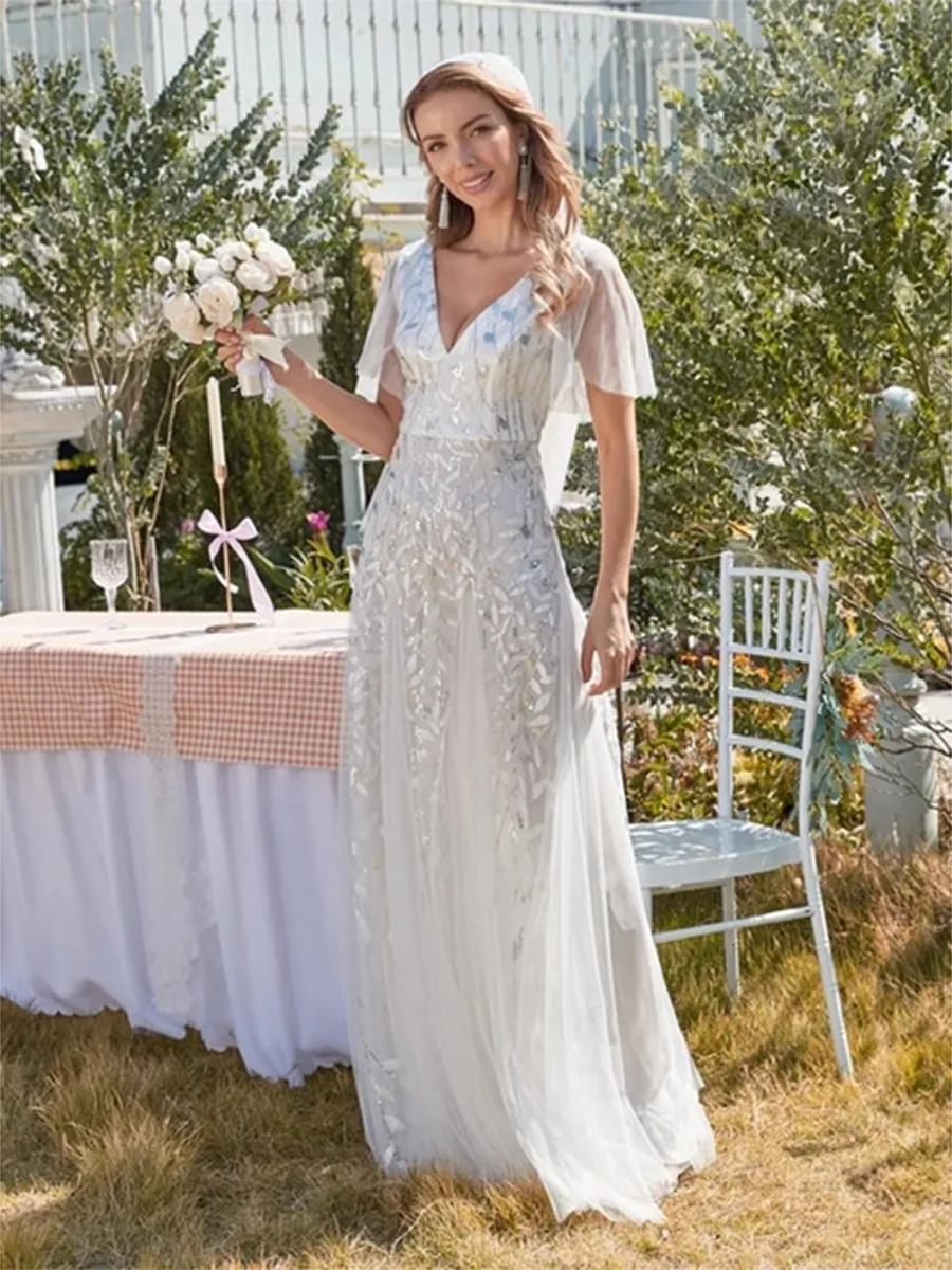 Funki Buys | Dresses | Women's Long Sequin Lace Formal Dress
