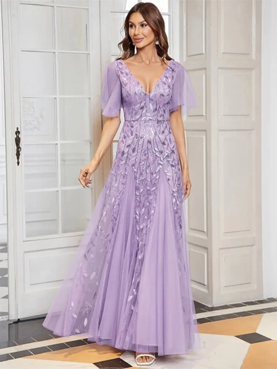 Funki Buys | Dresses | Women's Long Sequin Lace Formal Dress