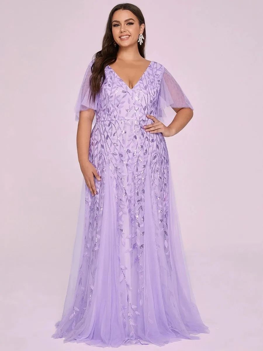Funki Buys | Dresses | Women's Long Sequin Lace Formal Dress