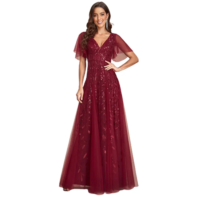 Funki Buys | Dresses | Women's Long Sequin Lace Formal Dress