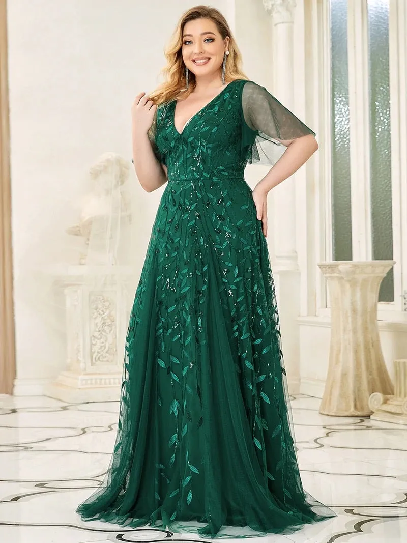 Funki Buys | Dresses | Women's Long Sequin Lace Formal Dress