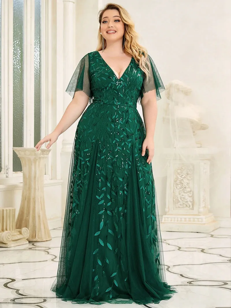 Funki Buys | Dresses | Women's Long Sequin Lace Formal Dress