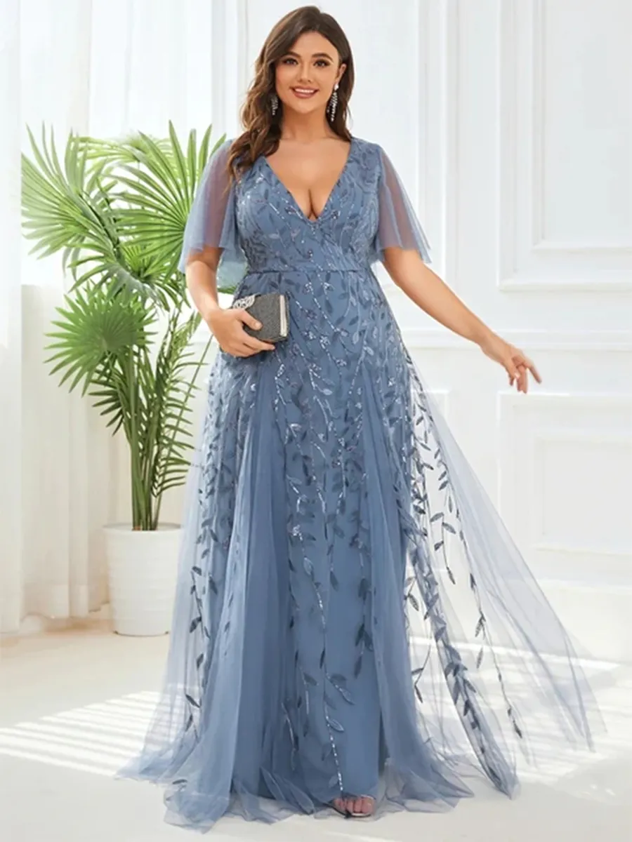 Funki Buys | Dresses | Women's Long Sequin Lace Formal Dress
