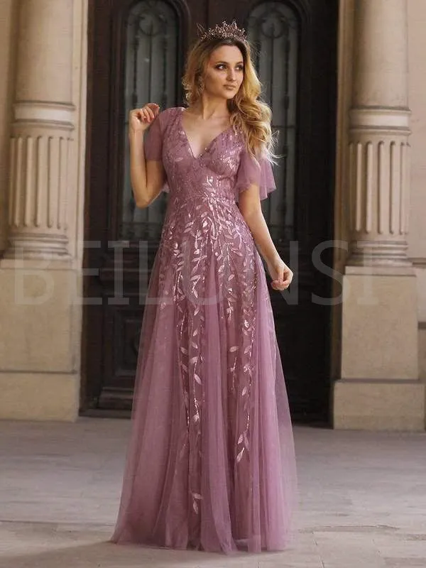 Funki Buys | Dresses | Women's Long Sequin Lace Formal Dress