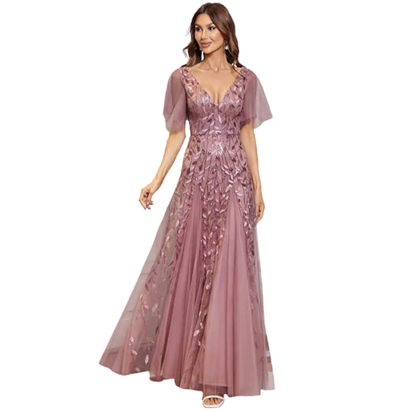 Funki Buys | Dresses | Women's Long Sequin Lace Formal Dress
