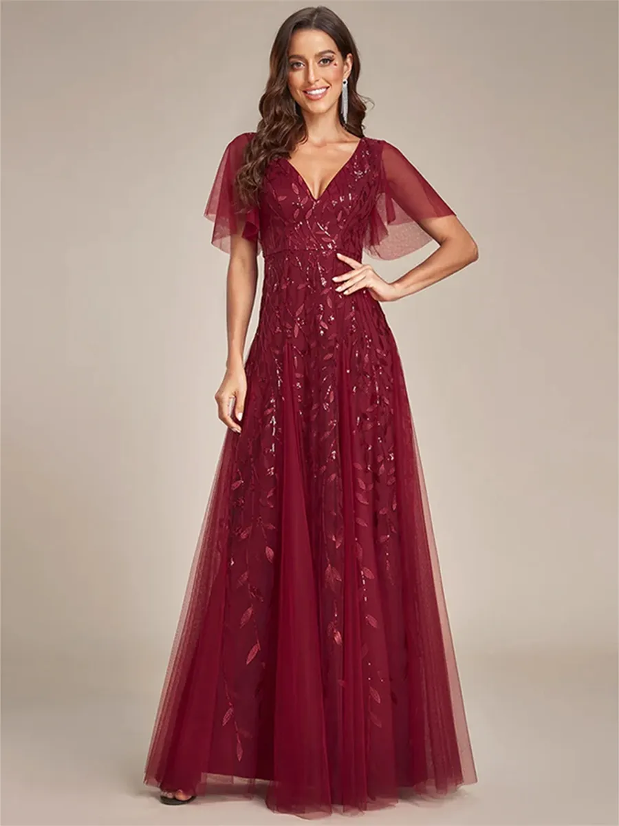 Funki Buys | Dresses | Women's Long Sequin Lace Formal Dress