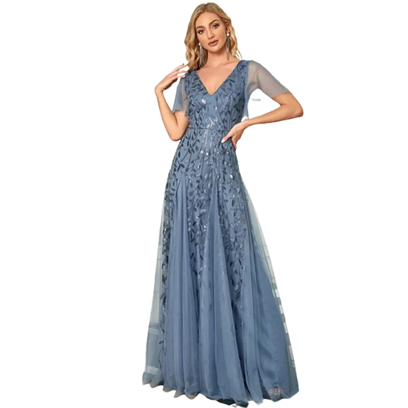 Funki Buys | Dresses | Women's Long Sequin Lace Formal Dress
