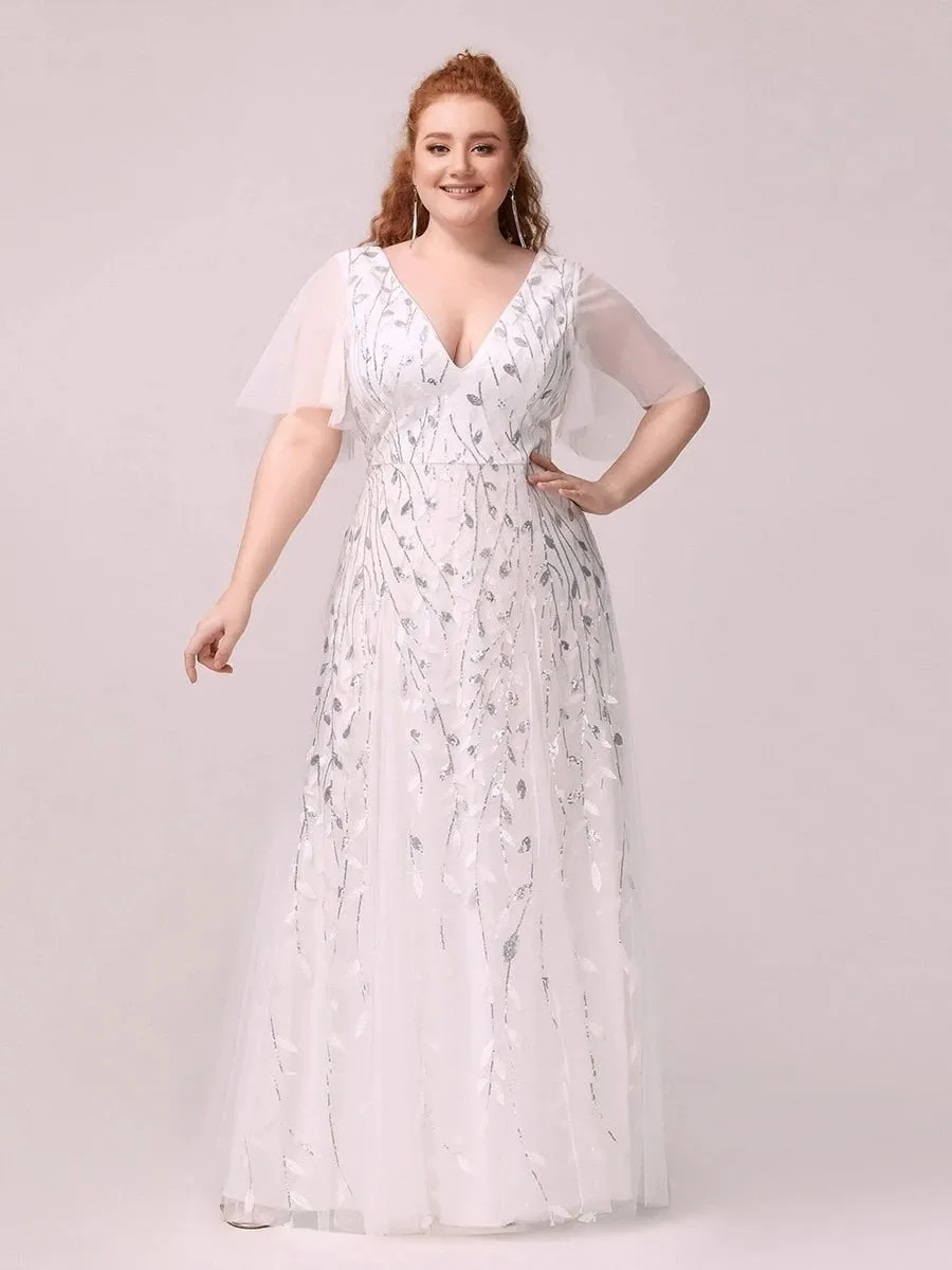 Funki Buys | Dresses | Women's Long Sequin Lace Formal Dress